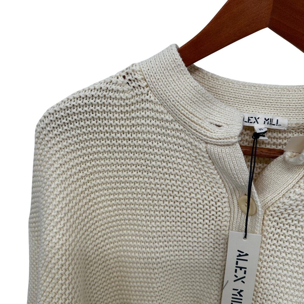 ALEX MILL NWT Evereve Nico Cotton Cardigan in Ivory // M - Picture 7 of 13